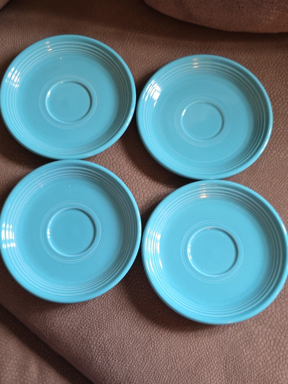 Fiesta Vintage Turquoise Saucer Plates - Set of 4